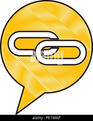 link chain speech bubble vector illustration drawing color Stock Vector