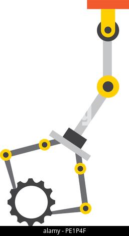 robotic arm holding gear mechanic technology image Stock Vector