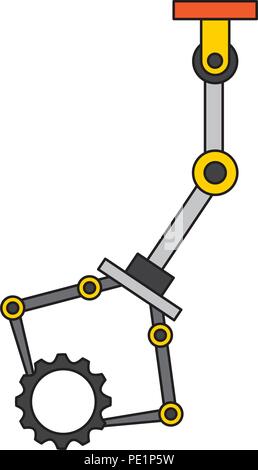 robotic arm holding gear mechanic technology image design Stock Vector