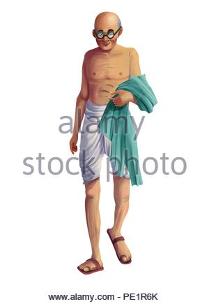 Mahatma Gandhi Cartoon Stock Photo: 56682463 - Alamy