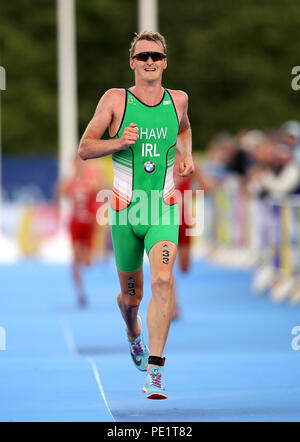Ireland's Benjamin Shaw during the Men's Triathlon during day nine of the 2018 European Championships at Strathclyde Country Park, Lanarkshire. Stock Photo