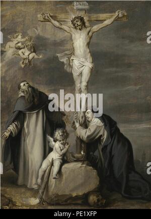 The Crucified Christ Adored by Saints Dominic and Catherine of Siena ...