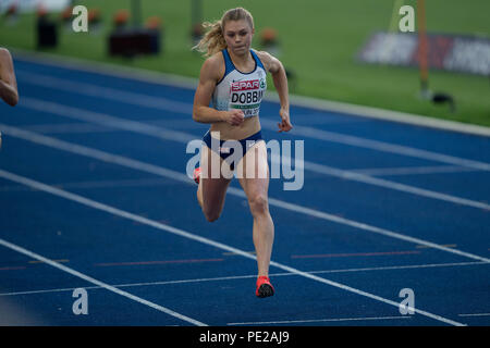 Berlin, Germany. 10th Aug, 2018. Beth Dobbin (Great Britain) competes during the Women's 200m at the European Athletics Championships in Berlin, Germany. Dobbin progressed as a qualifier to the final. Credit: Ben Booth/SOPA Images/ZUMA Wire/Alamy Live News Stock Photo