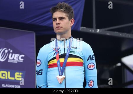 Scotland, UK. 12th August 2018. Wout Van Aert (Belgium) during the Road Cycling European Championships Glasgow 2018, in Glasgow City Centre and metropolitan areas Great Britain, Day 11, on August 12, 2018 - Photo Laurent Lairys / DPPI Credit: Laurent Lairys/Agence Locevaphotos/Alamy Live News Stock Photo