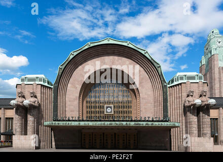 Art Nouveau architecture of Helsinki Central Railway Station, Helsinki, Finland Stock Photo