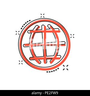 Vector cartoon choose or change language icon in comic style. Globe world communication sign illustration pictogram. World business splash effect conc Stock Vector