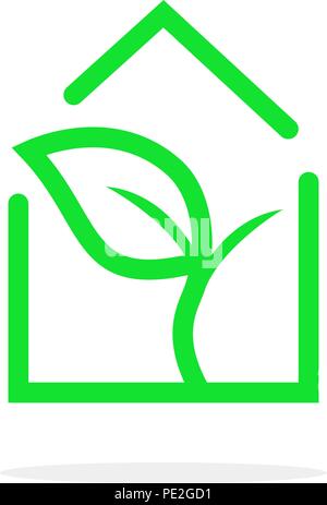 simple linear greenhouse logo Stock Vector
