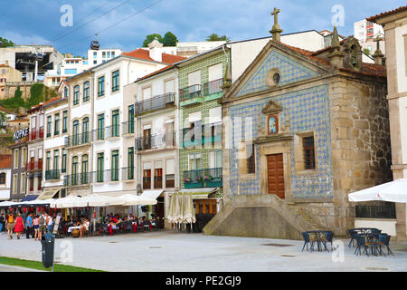 VILA NOVA DE GAIA, PORTUGAL - JUNE 20, 2018: view of the Chapel of Our Lady of Mercy, a catholic church overlooking the city of Porto and the Douro Stock Photo