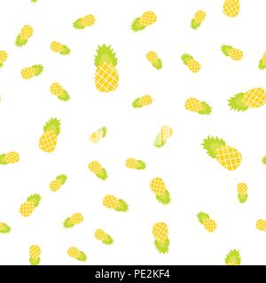 Vector illustration. Seamless pattern. Tropical ornament yellow pineapples Stock Vector