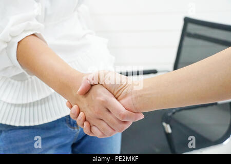 Business women shaking hands Stock Photo