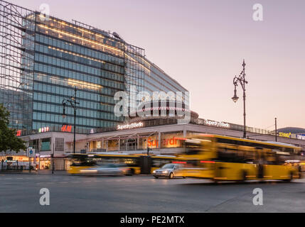 Kurfuerstendamm Berlin Streetscape in front of Cafe Kranzler at dawn, Germany Stock Photo