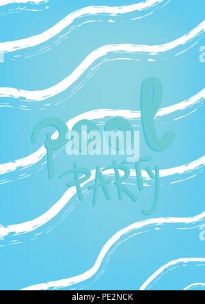 Vertical Pool Party banner. Template for holiday summer flyer design. Vector illustration. Stock Vector