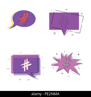 Set Of Hashtags Element For Graphic Design Blog Social Media