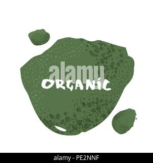 Organic banner with text and  abstract shapes. Handwritten lettering. Element for graphic design - emblem, poster, flyer, tag, menu. Vector illustrati Stock Vector