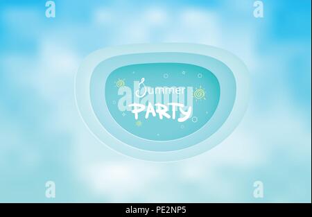 Pool party horizontal  flyer. Template for holiday design. Banner for event invitation. Social media post. Vector illustration. Stock Vector