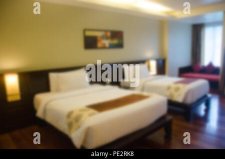 blur bedroom interior for background. Stock Photo