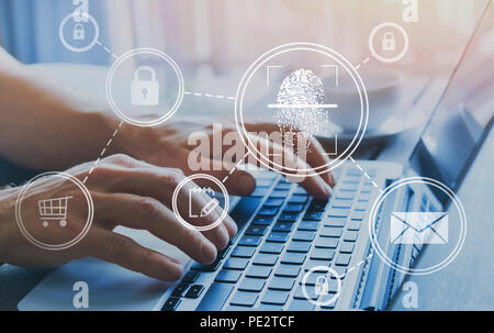 fingerprint authorization access concept, personal data information security Stock Photo