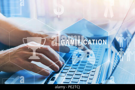 gamification concept diagram with icons Stock Photo