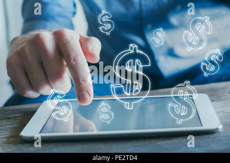 financial concept, online business profit, e-business, earn money on internet, e-commerce Stock Photo