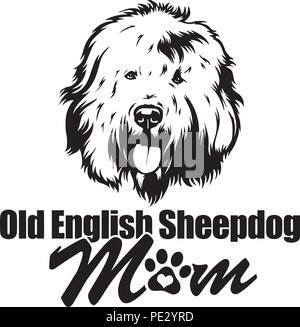 Old English Sheepdog Dog SVG File Cricut Download Dog Face 