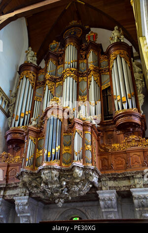 Interior view of the old church or Oude Kerk in Amsterdam, Netherlands Stock Photo