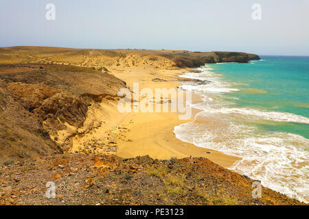 Amazing view of Lanzarote beaches and sand dunes in Playas de Papagayo, Costa del Rubicon, Canary Islands Stock Photo