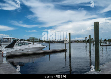 Bald Head Island-Beach, Marina, Lighthouse Stock Photo