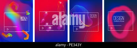 Set of banner design templates with abstract  vibrant gradient shapes. Design element for poster, card, flyer,presentation, brochures,cover. Vector im Stock Vector
