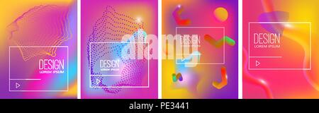 Set of banner design templates with abstract  vibrant gradient shapes. Design element for poster, card, flyer,presentation, brochures,cover. Vector im Stock Vector