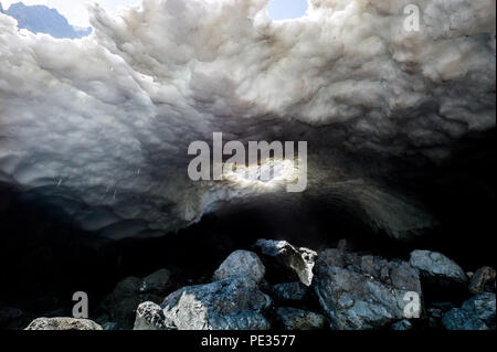 Eiskepelle Ice Field and Watzman mountain. Berchtesgaden National Park Bavaria Germany Stock Photo