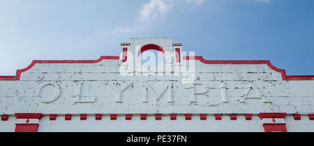 Southend On Sea, July 2018. the facade of a building reads 'Olympia' Stock Photo