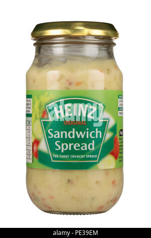 A jar of Heinz Sandwich Spread isolated on a white background Stock Photo