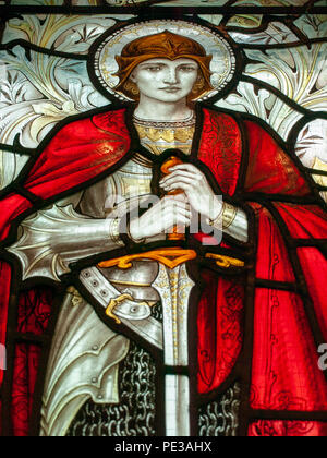 Joan Of Arc depicted in stained glass Stock Photo