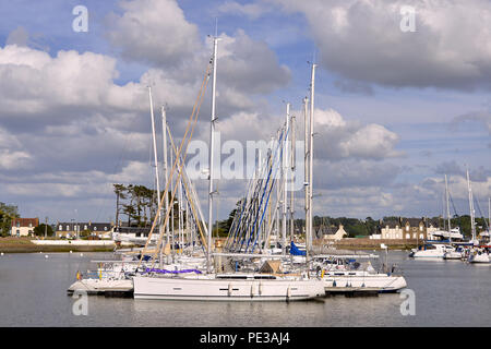 Port of Perros-Guirec, a commune in the Côtes-d'Armor department in Brittany in northwestern France Stock Photo