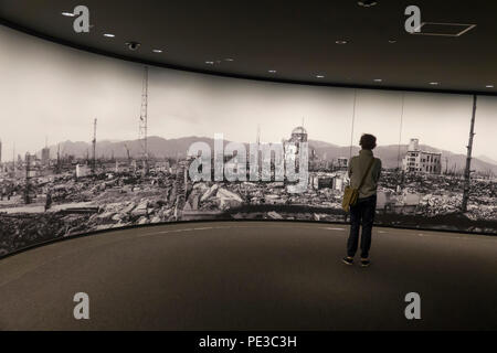 Panorama of Atomic Bomb Destruction Hiroshima Memorial Peace Museum Japan Asia Stock Photo