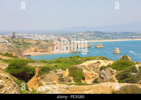 Algarve: spectacular panoramic view near Lagos town, Portugal Stock Photo