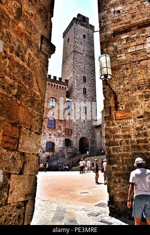 A view of one of the towers in San Gimignano, Italy Stock Photo