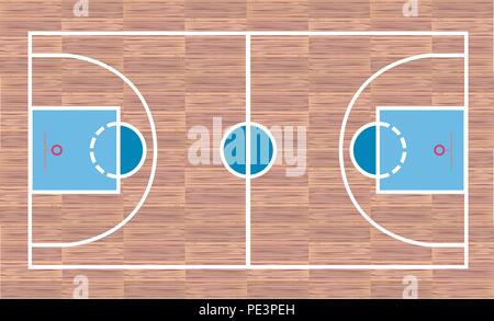 Basketball court - View from above Stock Vector