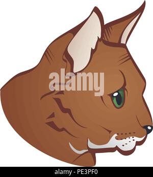 Illustration of a brown cat face Stock Vector