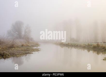 A winter scene on the river Bure near Oxnead. Stock Photo