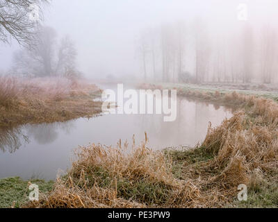 A winter scene on the river Bure near Oxnead. Stock Photo