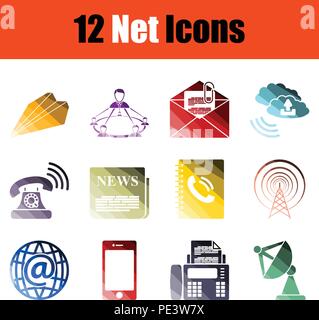 Set of communication icons. Gradient color design. Vector illustration. Stock Vector