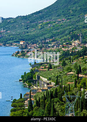 Gargnano at westbank of Garda Lake, province Brescia, Garda lake, Lombardy, Italy Stock Photo