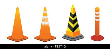 Traffic cone collection Stock Vector