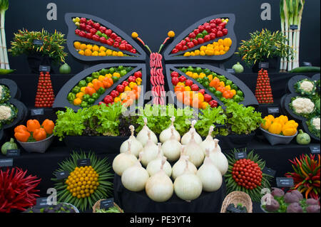 Display by the National Vegetable Society at RHS Tatton Park flower show Cheshire England UK Stock Photo