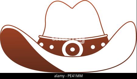 Cowboy hat symbol red lines Stock Vector