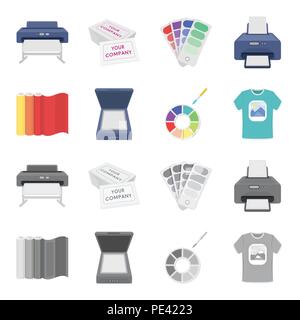 Scanner, color palette and other equipment. Typography set collection ...