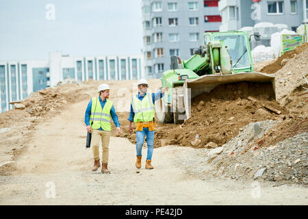 Men inspecting construction site Stock Photo