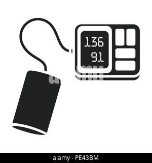 Tonometer icon in black style isolated on white background. Medicine and hospital symbol vector illustration. Stock Vector