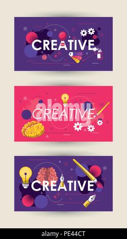 Set of creative cards design Stock Vector